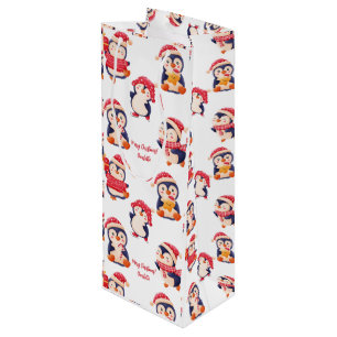Sacola Para Vinho Nome do Pinguim de Natal