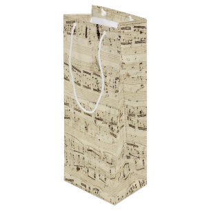 Sacola Para Vinho Notas de Música Antigas - Folha de Música Chopin