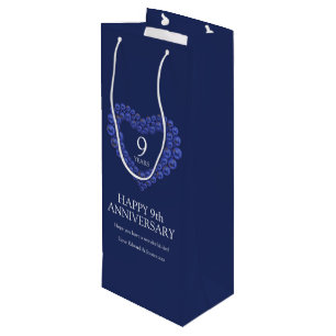 Sacola Para Vinho Nove aniversário de casamento Lapis Lazuli azul