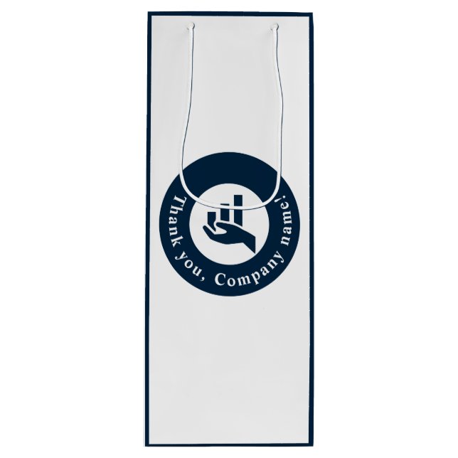 Sacola Para Vinho Obrigado! Personalização Promocional (Frente)