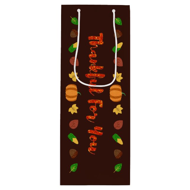 Sacola Para Vinho Obrigado Por Você, Ação De Graças (Frente)