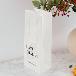 Sacola Para Vinho Obrigados e amor minimalistas chic
