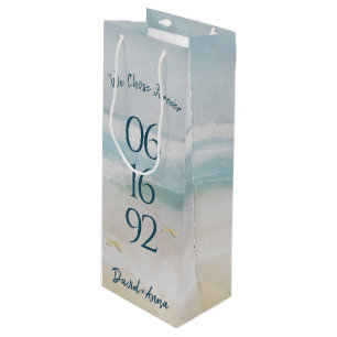 Sacola Para Vinho Ocean Beach Anniversa Data de Casamento