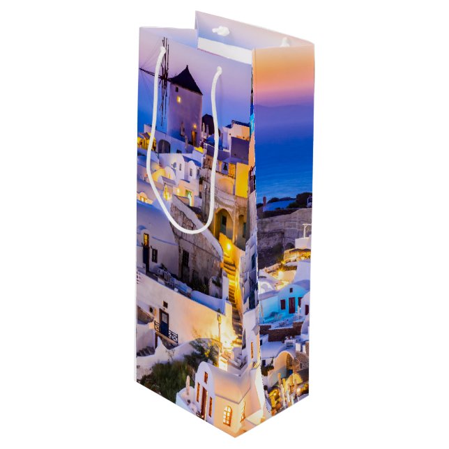 Sacola Para Vinho Oia Santorini (Frente inclinada)