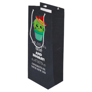 Sacola Para Vinho Ole' e Hooray Green Cactus