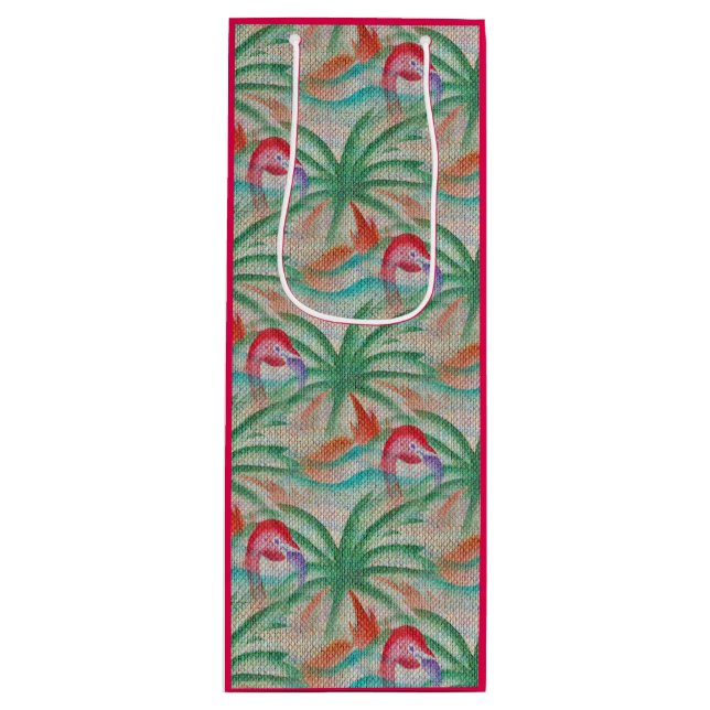 Sacola Para Vinho Olhar de serapilheira da palmeira do flamingo (Frente)