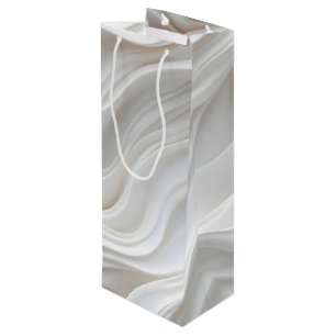 Sacola Para Vinho Onda Mínima Branca de Mármore - Moderna Elegante