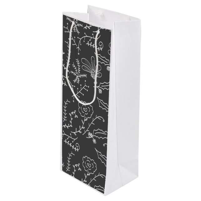 Sacola Para Vinho ornamentos de férias (Frente inclinada)