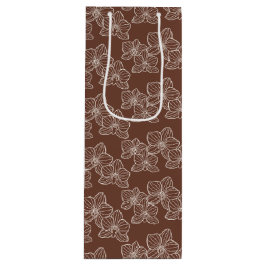 Sacola Para Vinho Orquídea Linear | Floral Botânica Ferrugem Escura