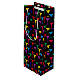 Sacola Para Vinho Padrão Colorido Martini Cocktail