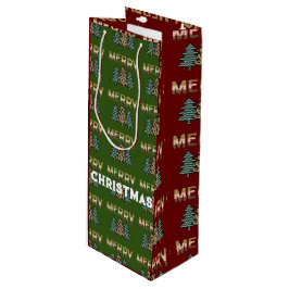 Sacola Para Vinho Padrão da árvore de Natal