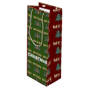 Sacola Para Vinho Padrão da árvore de Natal