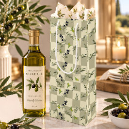 Sacola Para Vinho Padrão de água-marinha SageGreen Francês Chic Oliv