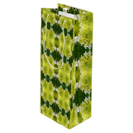 Sacola Para Vinho Padrão de Blooms de Abstrato Verde Chartreuse