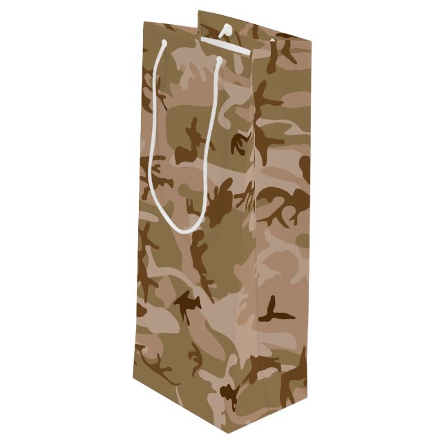 Sacola Para Vinho Padrão de Camuflagem do Deserto, Padrão Militar, E (Verso inclinado)