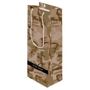 Sacola Para Vinho Padrão de Camuflagem do Deserto, Seu nome, Persona