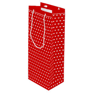 Sacola Para Vinho Padrão de cores clássicas, vermelho e branco, de