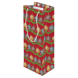 Sacola Para Vinho Padrão de enfeites de bola de Natal Feliz