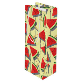 Sacola Para Vinho Padrão de Fatias de Melancia de Verão, Vermelho e 