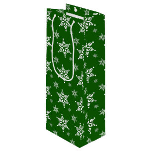 Sacola Para Vinho Padrão de Floco de Neve, Flocos de Neve Brancos, N