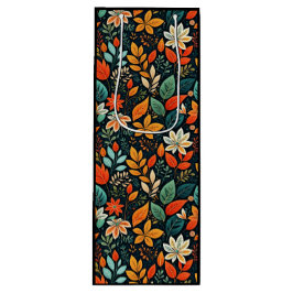 Sacola Para Vinho Padrão de Flores Exóticas Florais