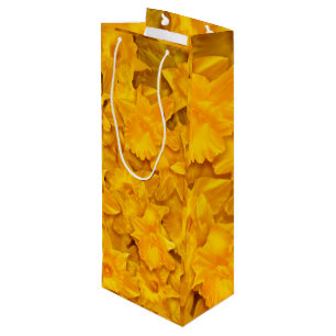 Sacola Para Vinho Padrão de Flores Narciso