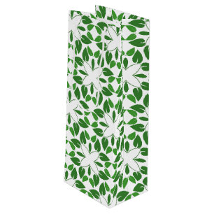 Sacola Para Vinho Padrão De Folha, Padrão De Folhas, Folhas Verdes