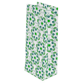 Sacola Para Vinho Padrão de Folhas, Padrão de Folhagens, Folhas Verd
