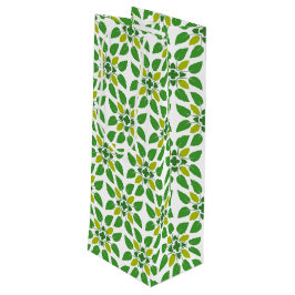 Sacola Para Vinho Padrão de Folhas, Padrão de Folhagens, Folhas Verd