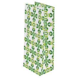Sacola Para Vinho Padrão de Folhas, Padrão de Folhagens, Folhas Verd