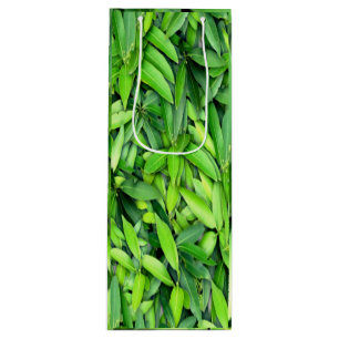 Sacola Para Vinho Padrão de Folhas Verde Lush - Botânica da Natureza