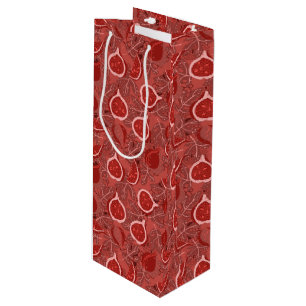 Sacola Para Vinho Padrão de fruta de figo vermelho bonito