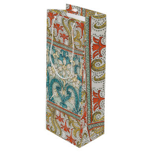 Sacola Para Vinho Padrão de Narciso Art Nouveau Antigo Verneuil