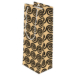 Sacola Para Vinho Padrão de Ondas-Chave Gregas Meander Brown