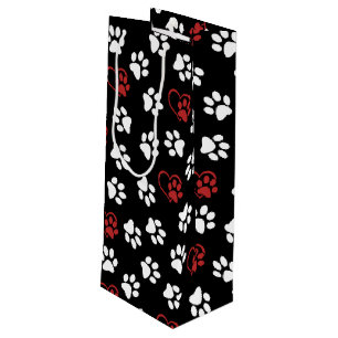 Sacola Para Vinho Padrão de Patas, Patas Brancas, Patas Vermelhas, C
