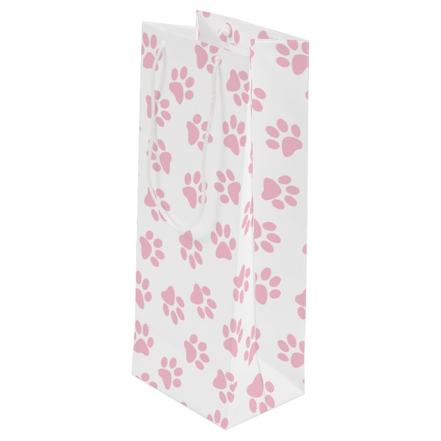 Sacola Para Vinho Padrão De Patas, Patas Cachorros, Patas Bebidas Ro (Verso inclinado)