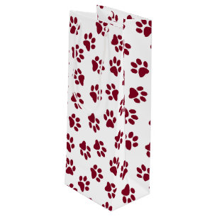 Sacola Para Vinho Padrão De Patas, Patas Cachorros, Patas Turvas