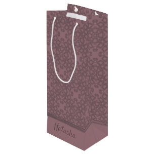 Sacola Para Vinho Padrão de Rosa de empoeiramento personalizado