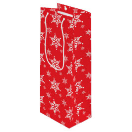 Sacola Para Vinho Padrão do Floco de Neve, Flocos de Neve Brancos, N