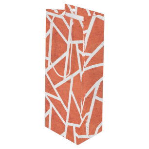 Sacola Para Vinho Padrão do mosaico laranja mandarino