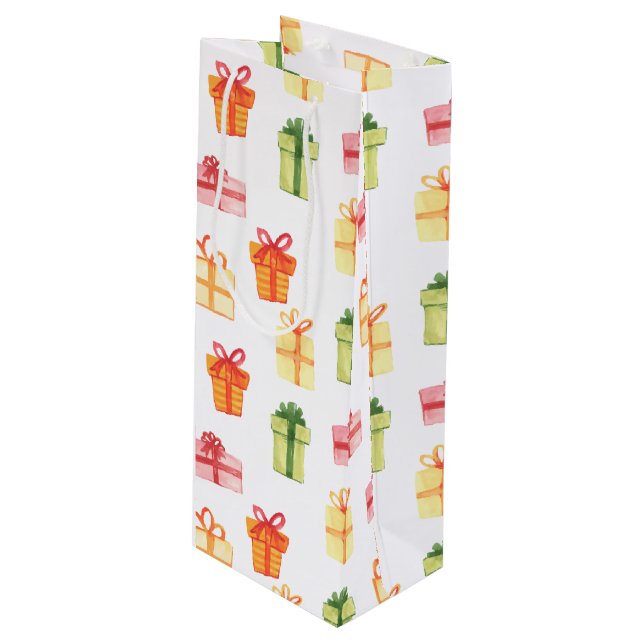 Sacola Para Vinho Padrão do Pacote de Oferta de Água Desenhada à Mão (Frente inclinada)