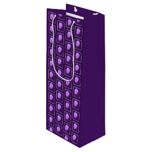 Sacola Para Vinho Padrão do Primavera de Flor Rosa e Roxo