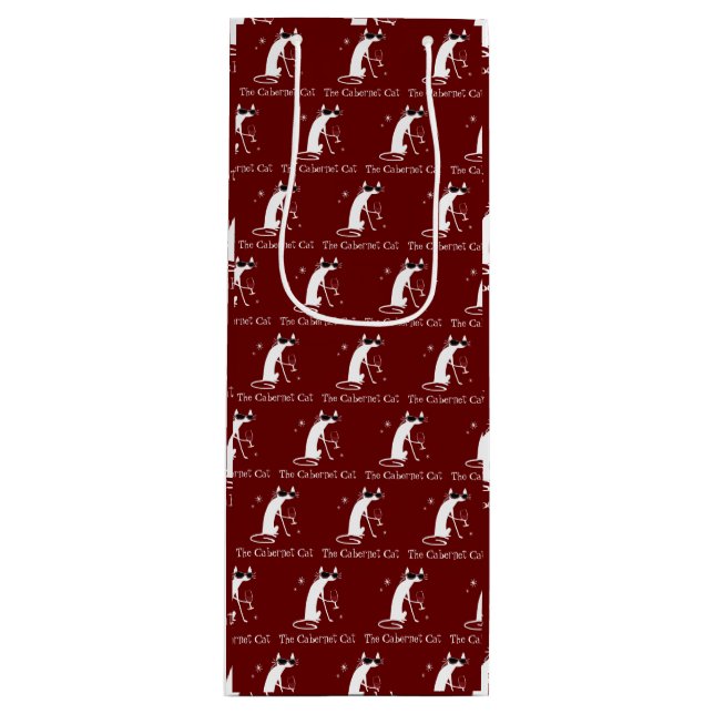 Sacola Para Vinho Padrão do ventilador do Cabernet Cat (Frente)