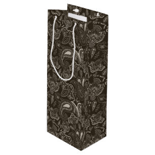 Sacola Para Vinho Padrão floral da vinha étnica retrorétnica paisley