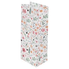 Sacola Para Vinho Padrão Floral Ilustrado de Coloração de outono Bon