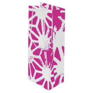 Sacola Para Vinho Padrão geométrico de Fuchsia