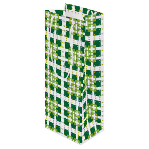 Sacola Para Vinho Padrão geométrico dos quadrados florestais