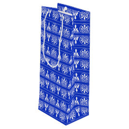 Sacola Para Vinho Padrão Mediterrâneo Árabe Grego Azul