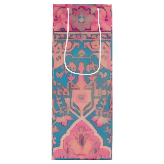 Sacola Para Vinho Padrão persa Gift Bag (Frente)