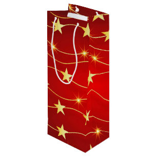 Sacola Para Vinho Padrão Vermelho Ruby Adorcido da Estrela